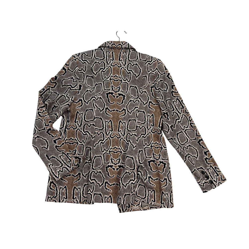 Cabi Snake Print Blazer Women 12 Brown Excellent Double Breasted Animal Print - Picture 3 of 9